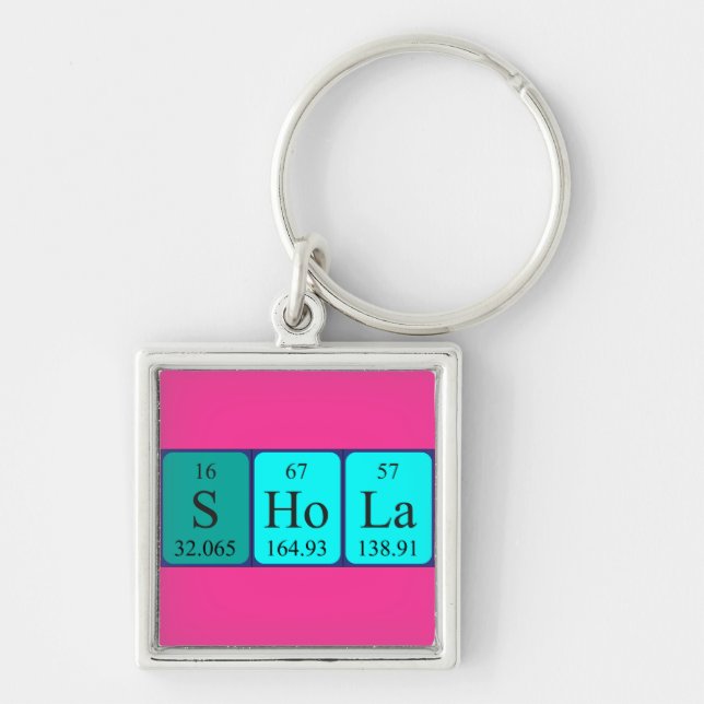 Porte-clés Clavier de nom de table périodique Shola (Devant)