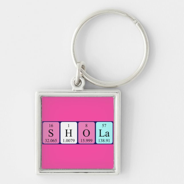 Porte-clés Clavier de nom de table périodique Shola (Devant)