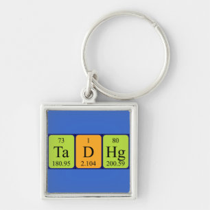 Porte-clés Clavier de nom de table périodique Tadhg