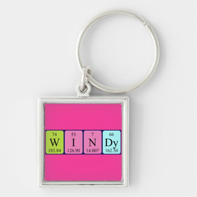Porte-clés Clavier de nom de table périodique Windy (Devant)