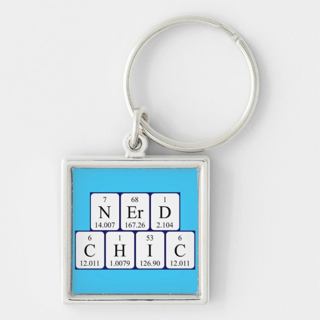 Porte-clés Clavier de phrase de table périodique NerdChic (Devant)
