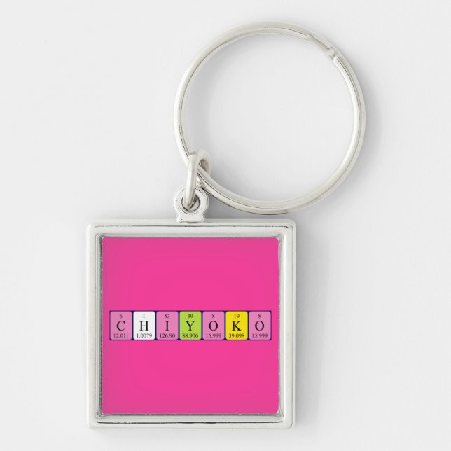 Porte-clés Clavier du nom de table périodique Chiyoko (Devant)
