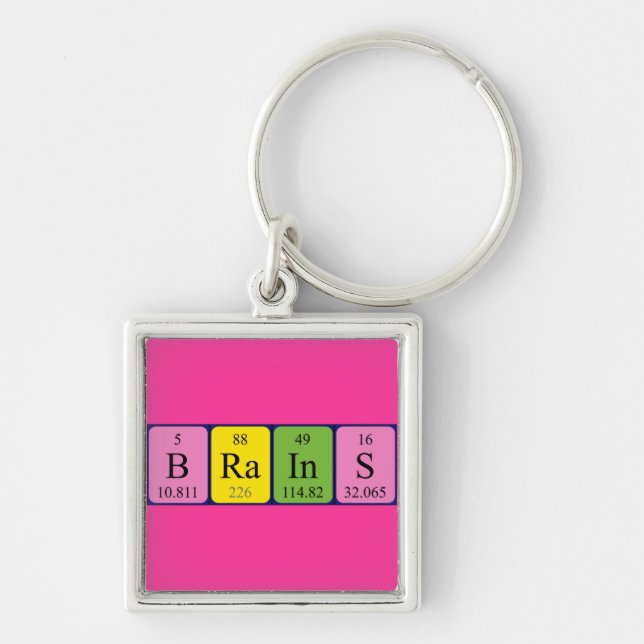 Porte-clés Clavier du nom de table périodique du cerveau (Devant)