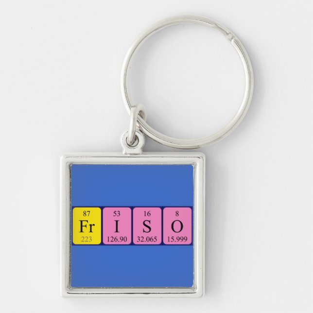 Porte-clés Clavier du nom de table périodique du Friso (Devant)