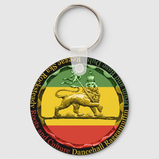 Porte-clés Clavier Lion Rasta Reggae (Recto)