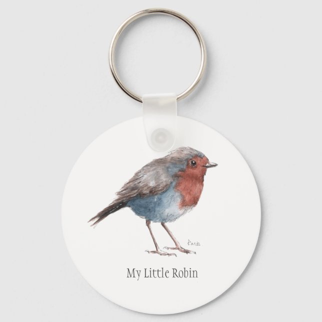 Porte-clés Clavier "My Little Robin" pour oiseaux (Recto)