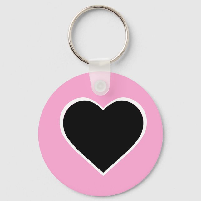 Porte-clés Clavier rose et noir. (Recto)