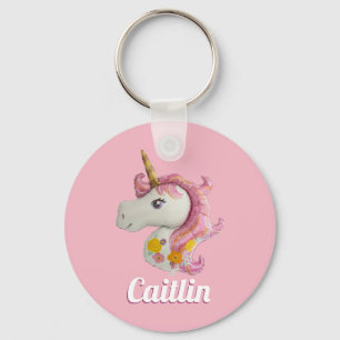 Porte-clés Clavier Unicorne rose personnalisé