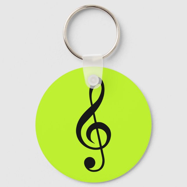 Porte-clés Clé Bing Music Clef Bright Lime (Recto)