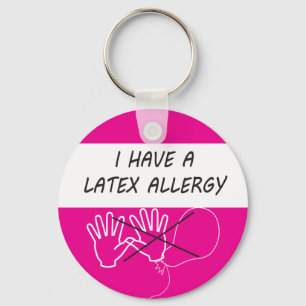 Porte-clés Clé d'alarme d'allergie latex fob étiquette médica