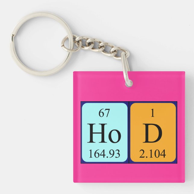 Porte-clés Clé de mot du tableau périodique HoD (Devant)