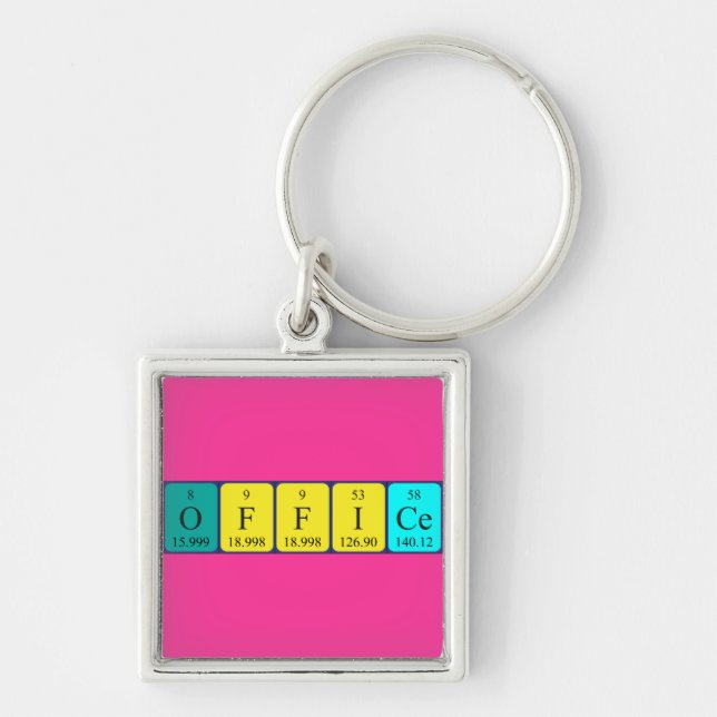 Porte-clés Clé de mot du tableau périodique Office (Devant)