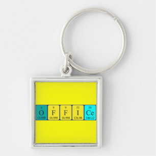 Porte-clés Clé de mot du tableau périodique Office 9