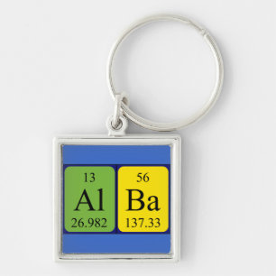 Porte-clés Clé de nom de table périodique Alba