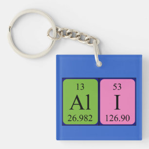 Porte-clés Clé de nom de table périodique Ali