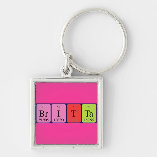 Porte-clés Clé de nom de table périodique Britta (Devant)