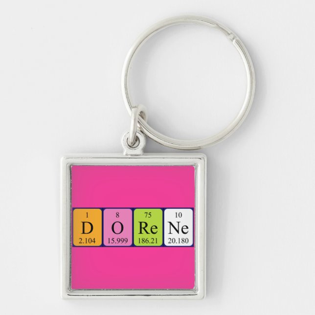 Porte-clés Clé de nom de table périodique Dorene (Devant)