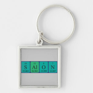 Porte-clés Clé de nom de table périodique du salon