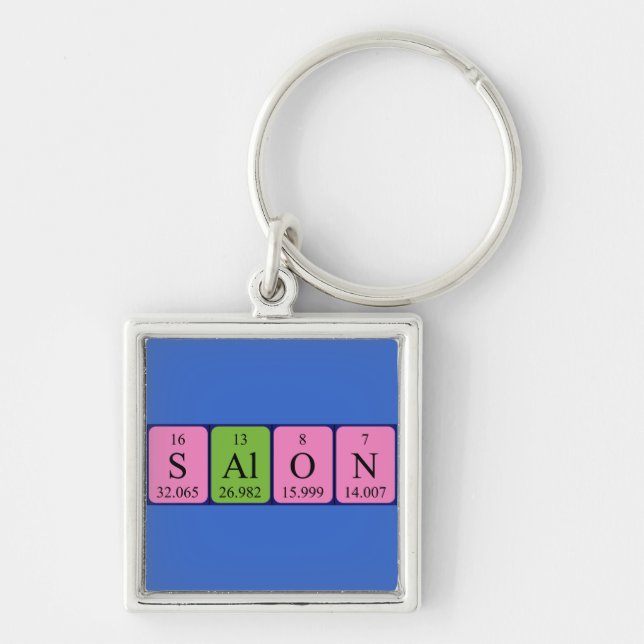 Porte-clés Clé de nom de table périodique du salon (Devant)