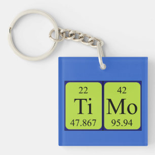 Porte-clés Clé de nom de table périodique du Timo