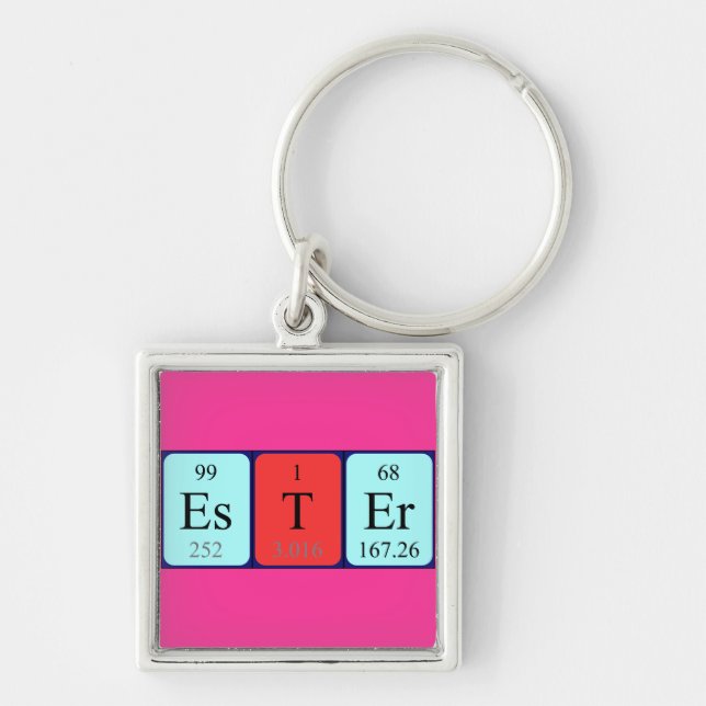 Porte-clés Clé de nom de table périodique Ester (Devant)