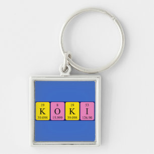 Porte-clés Clé de nom de table périodique Koki