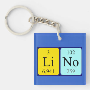 Porte-clés Clé de nom de table périodique Lino