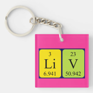 Porte-clés Clé de nom de table périodique Liv