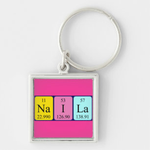 Porte-clés Clé de nom de table périodique Naila