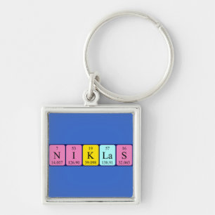Porte-clés Clé de nom de table périodique Niklas