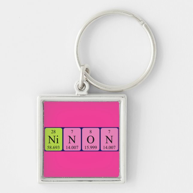 Porte-clés Clé de nom de table périodique Ninon (Devant)