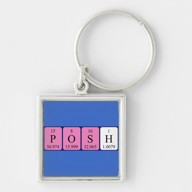 Porte-clés Clé de nom de table périodique Posh (Devant)