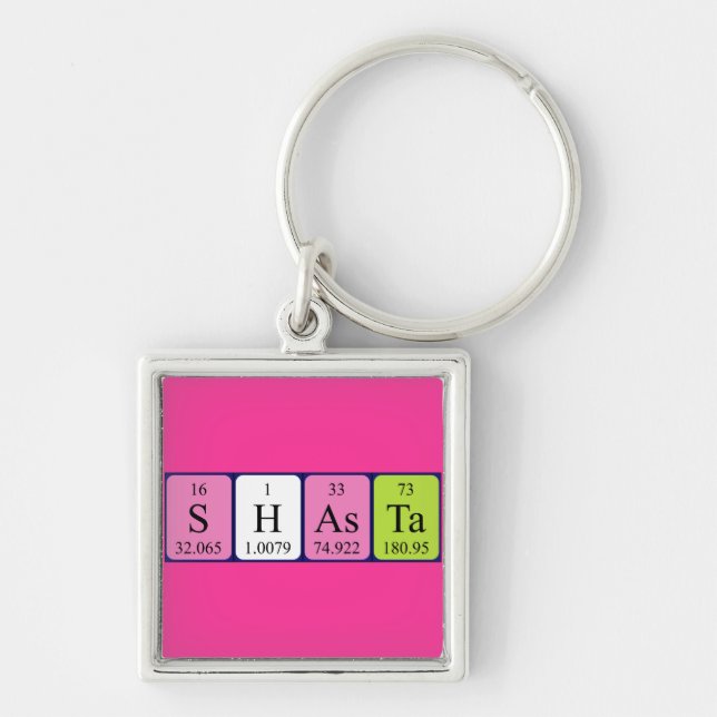 Porte-clés Clé de nom de table périodique Shasta (Devant)