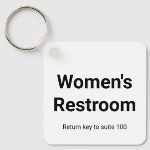 Porte-clés Clé de retour des toilettes pour femmes 2 côtés Bl