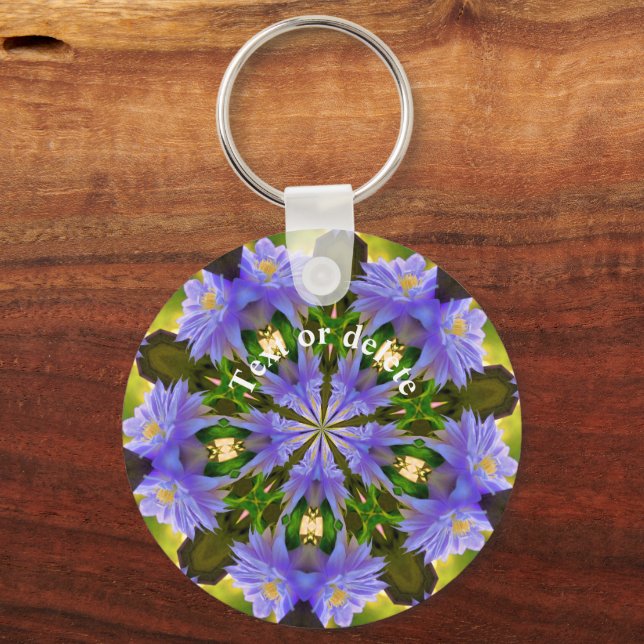 Porte-clés Clematis Kaleidoscope Art personnalisé (Recto)