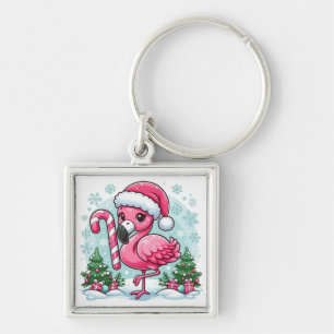 Porte-clés Clipart de flamingo de Noël sublimation-10424