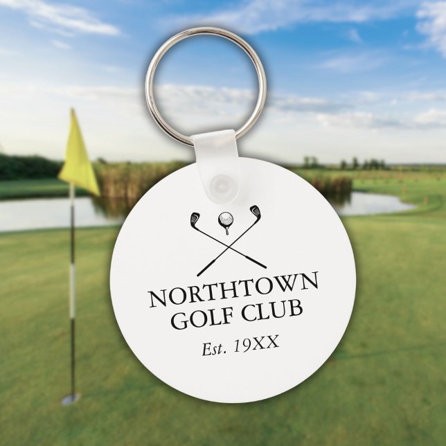 Porte-clés Club de golf personnalisé Nom Classic (Personalized Golf Club Name Classic Keychain)