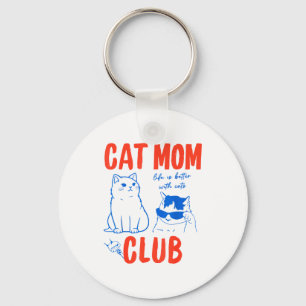 Porte-clés Club Rétro des Mamans de Chats Mème Drôle de Chat