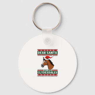 Porte-clés Clydesdale Horse Christmas Ugly Xmas Sweater Eques