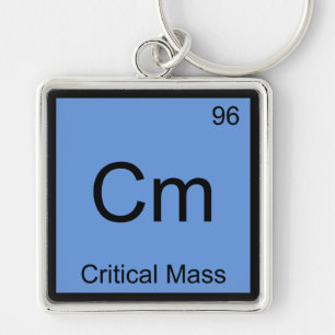 Porte-clés Cm - Symbole d'élément de chimie de masse critique