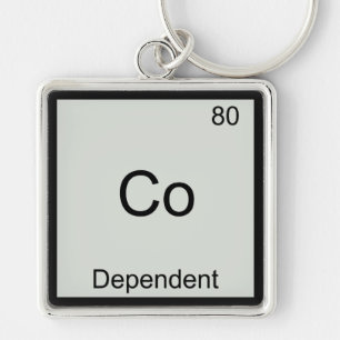 Porte-clés Co - Dépendante Funny Chimie Élément Symbole Tee