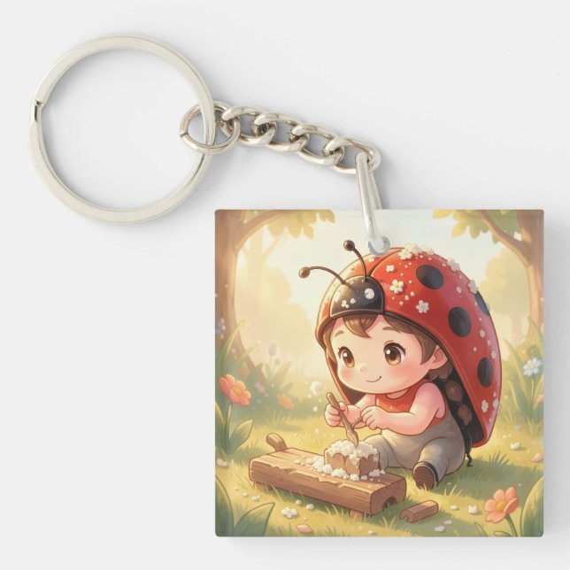 Porte-clés Coccinelle et le royaume de nectar caché (Devant)