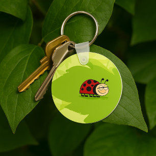 Porte-clés coccinelle sur une feuille