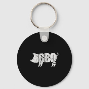 Porte-clés Cochon BBQ drôle barbecue porc viande grill chef