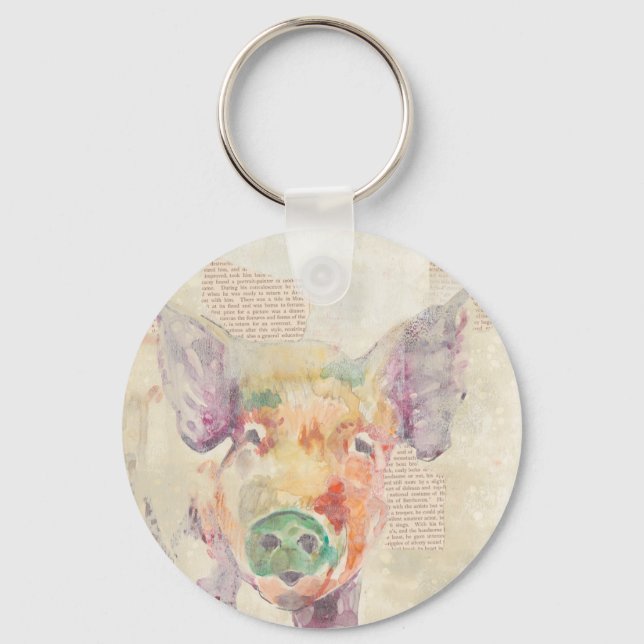 Porte-clés Cochon de collier de la ferme (Recto)