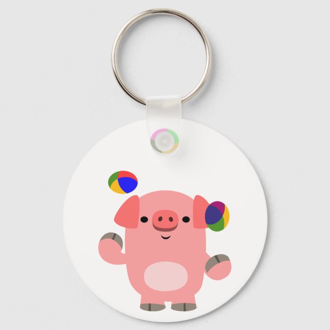 Porte-clés Cochon de dessin mignon (Recto)