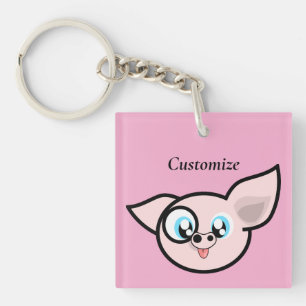 Porte-clés Cochon Drôle Sourire Thunder_Cove