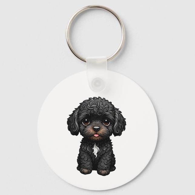 Porte-clés Cockapoo noir (Recto)