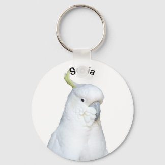 Porte-clés Cockatoo blanc australien personnalisé