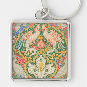 Porte-clés Cockatoo et paon d'art ancien de Walter Crane